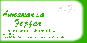 annamaria fejfar business card
